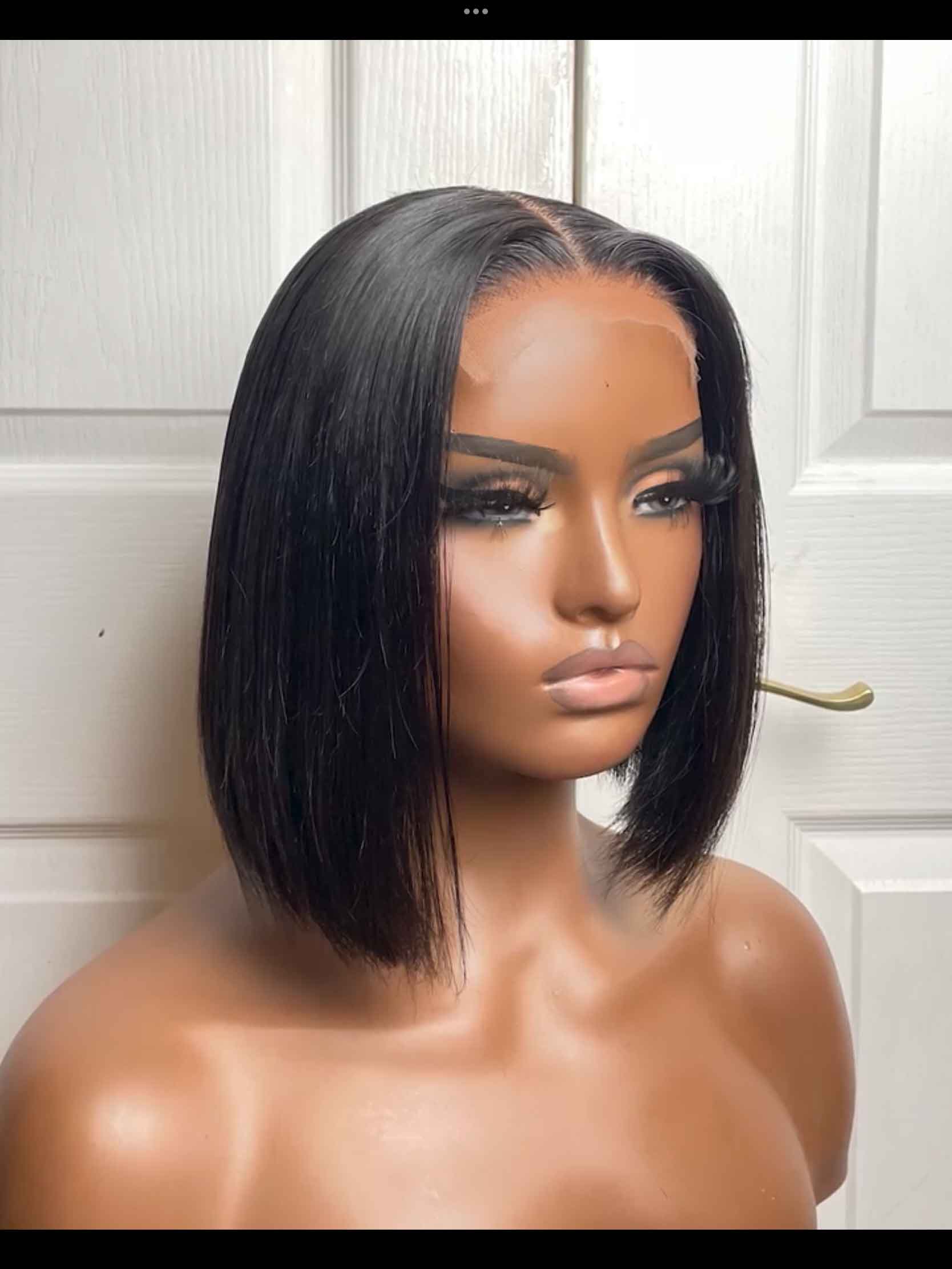 14” SUPER DOUBLE DRAWN COOPERATE BLUNT BOB + 4*4 CLOSURE WIG